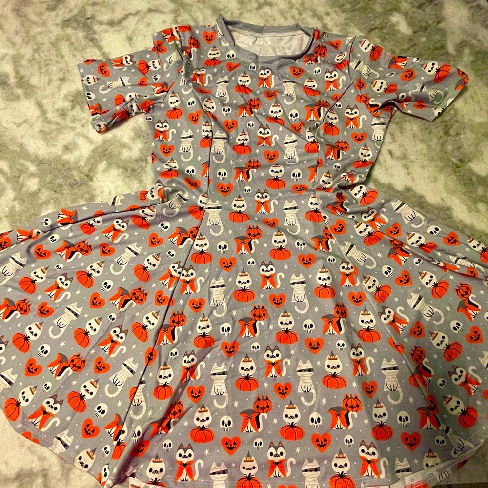 Meowlloween Grey Evil Tee Dress
